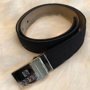 Fendi Black Woven Belt Sz 40